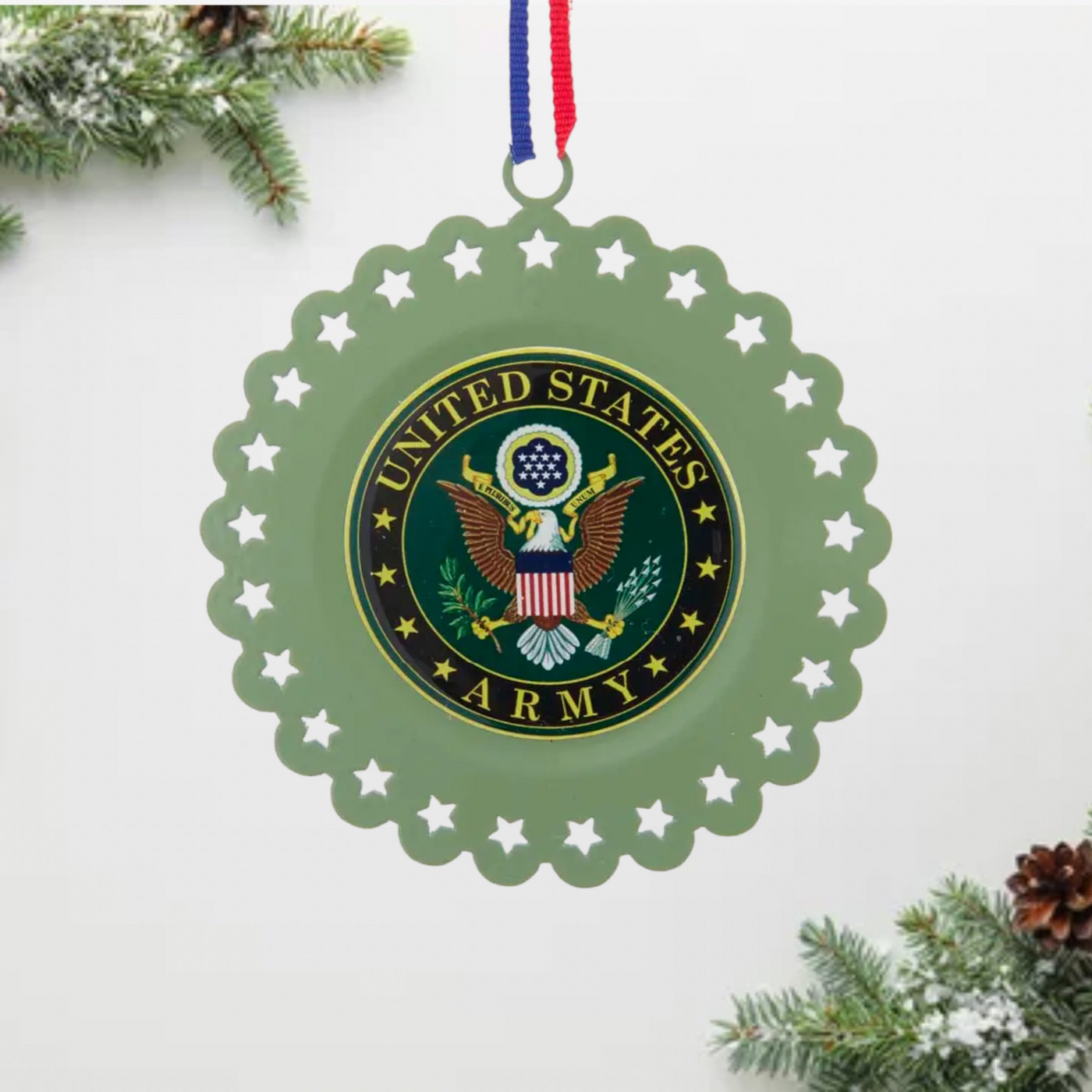 U.S. Army Emblem Metal Christmas Ornament