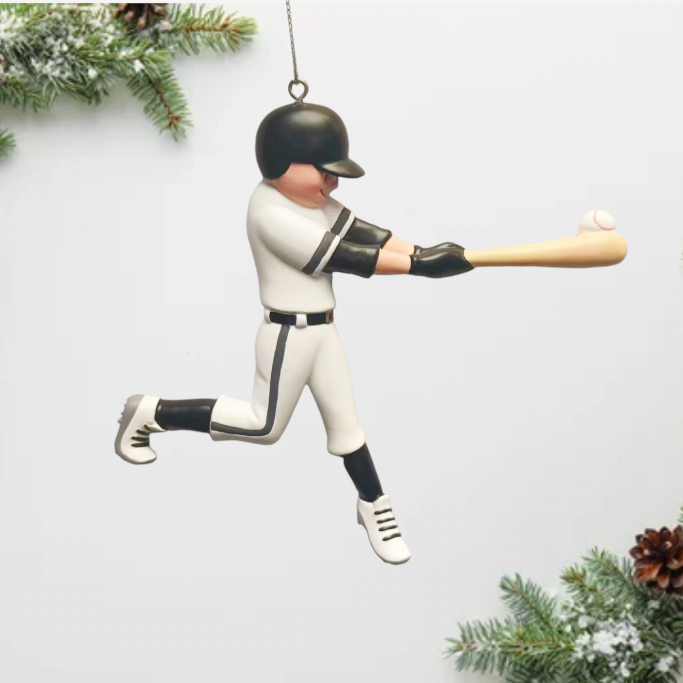 Personalized Baseball Player Ornament | Black Uniform