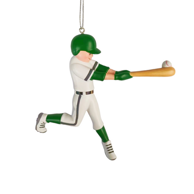 Personalized Baseball Player Ornament | Green Uniform