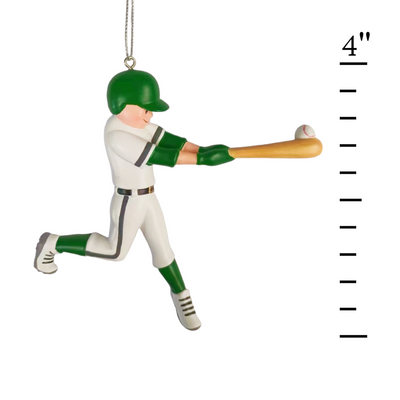 Personalized Baseball Player Ornament | Green Uniform