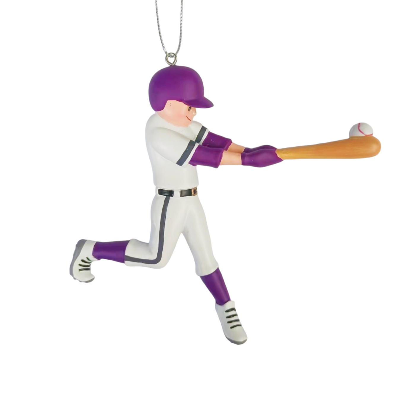 Personalized Baseball Player Ornament | Purple Uniform