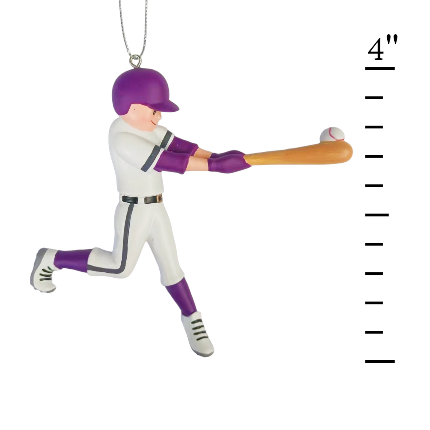 Personalized Baseball Player Ornament | Purple Uniform