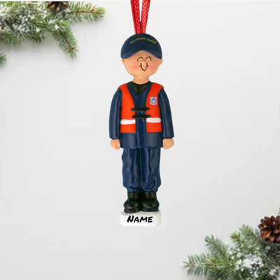 Personalized Coast Guard Member Christmas Ornament