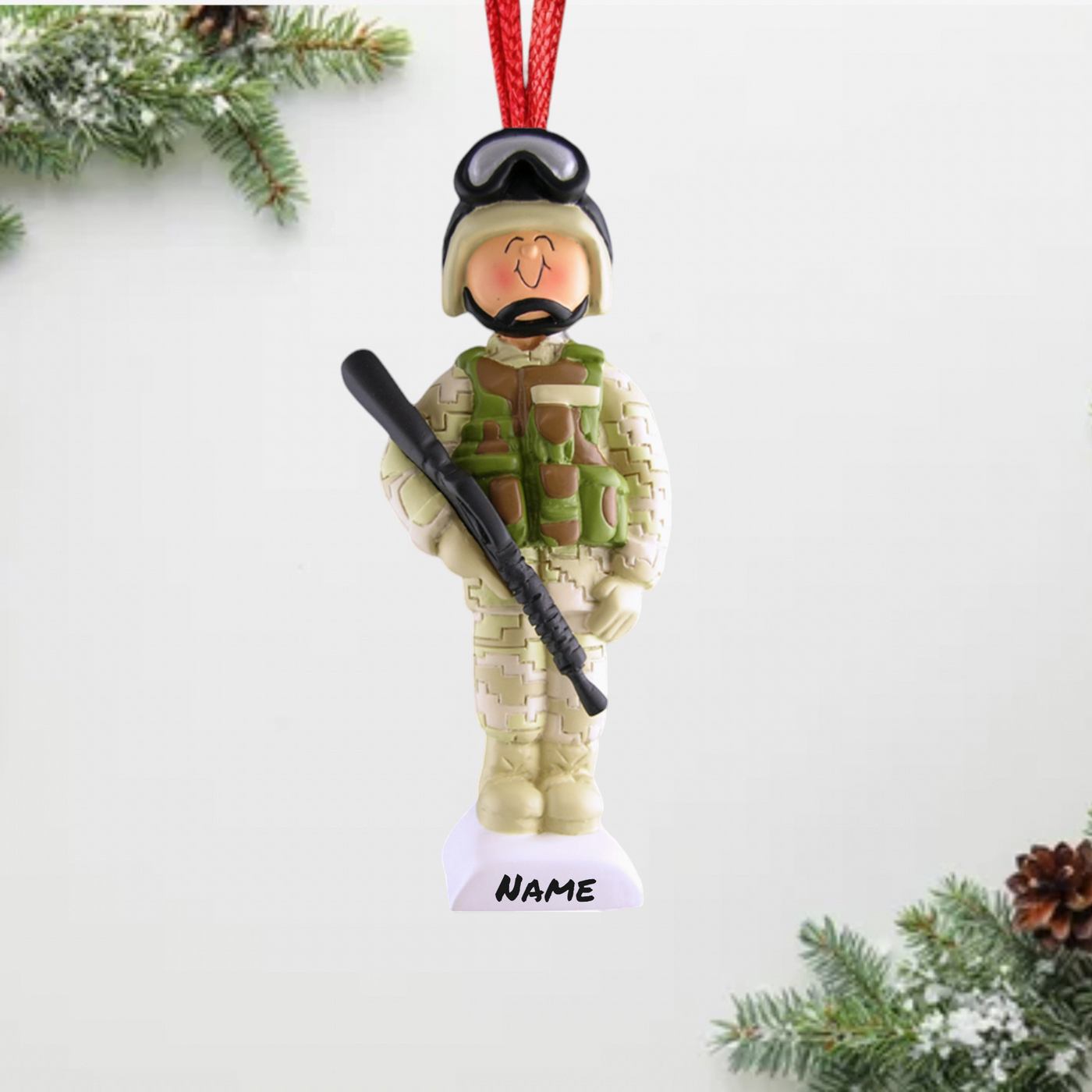 Personalized Army Soldier Christmas Ornament