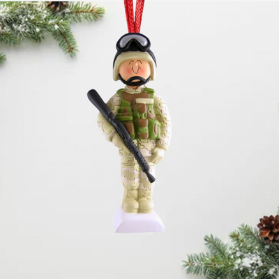Personalized Army Soldier Christmas Ornament