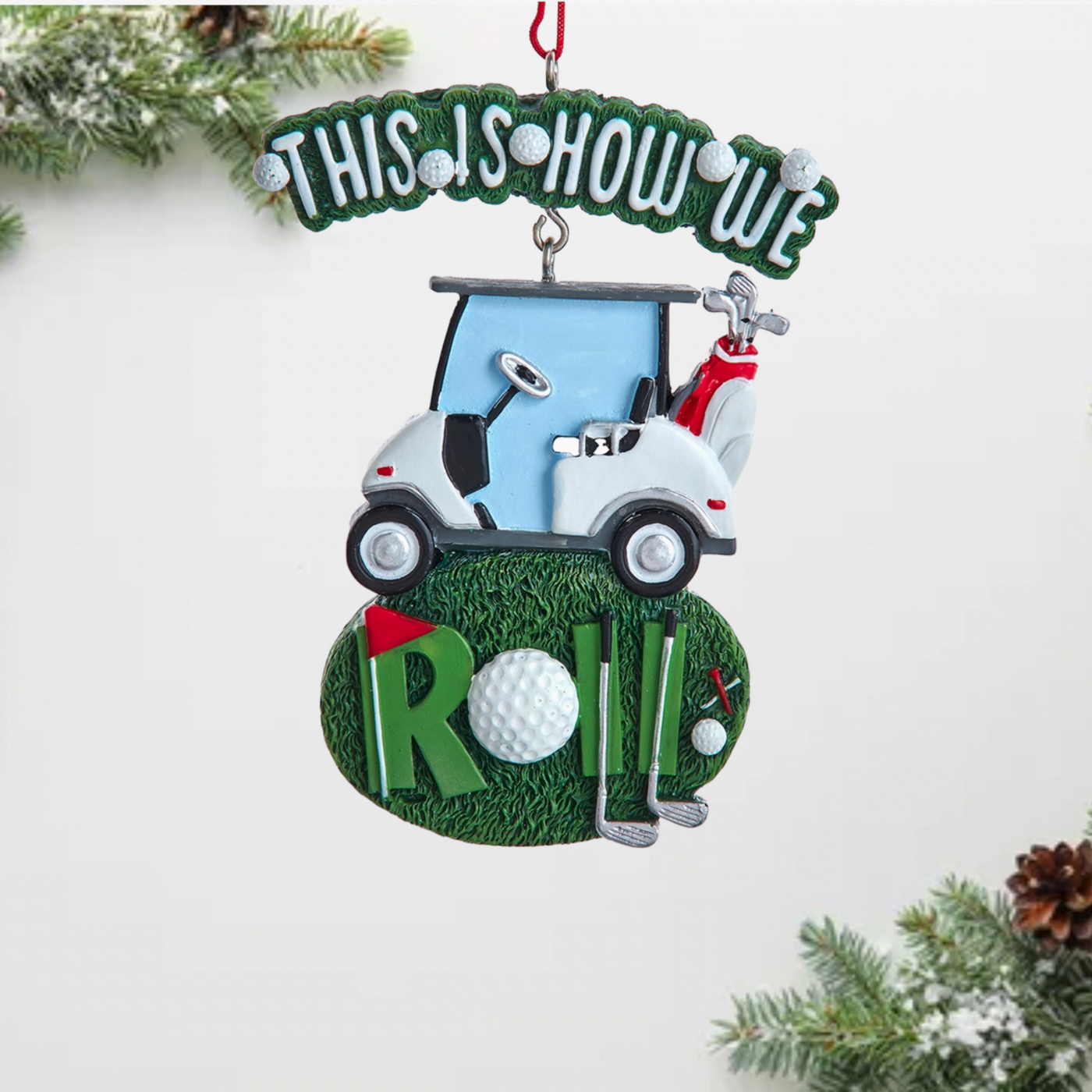 Personalized Golf Cart Christmas Ornament