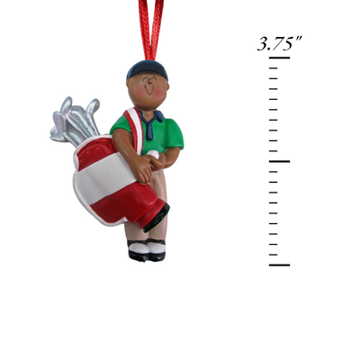 Personalized Black Golfer Christmas Ornament