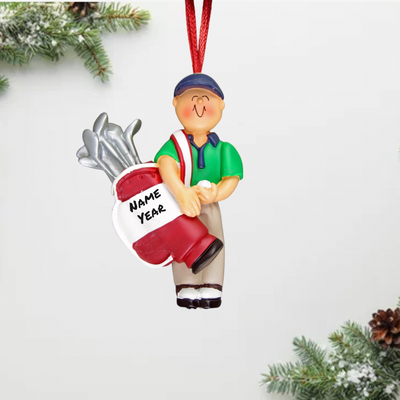 Personalized Golfer Christmas Ornament