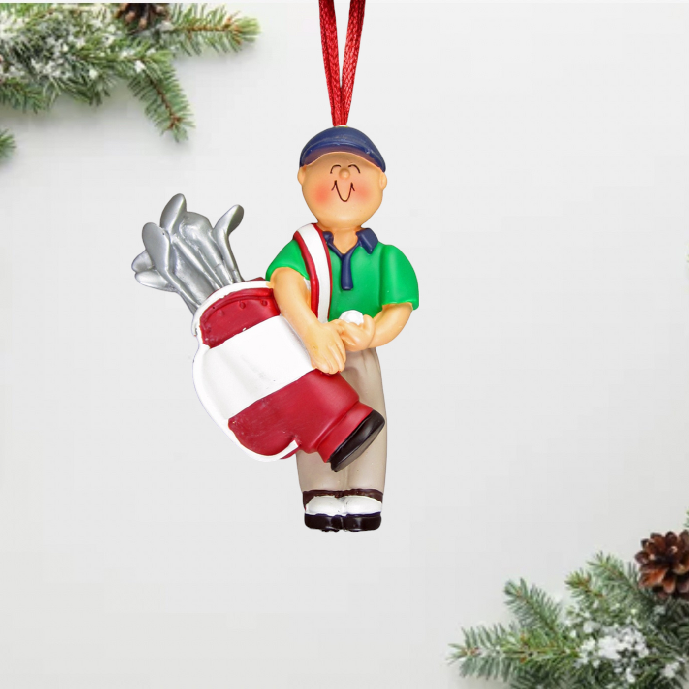 Personalized Golfer Christmas Ornament