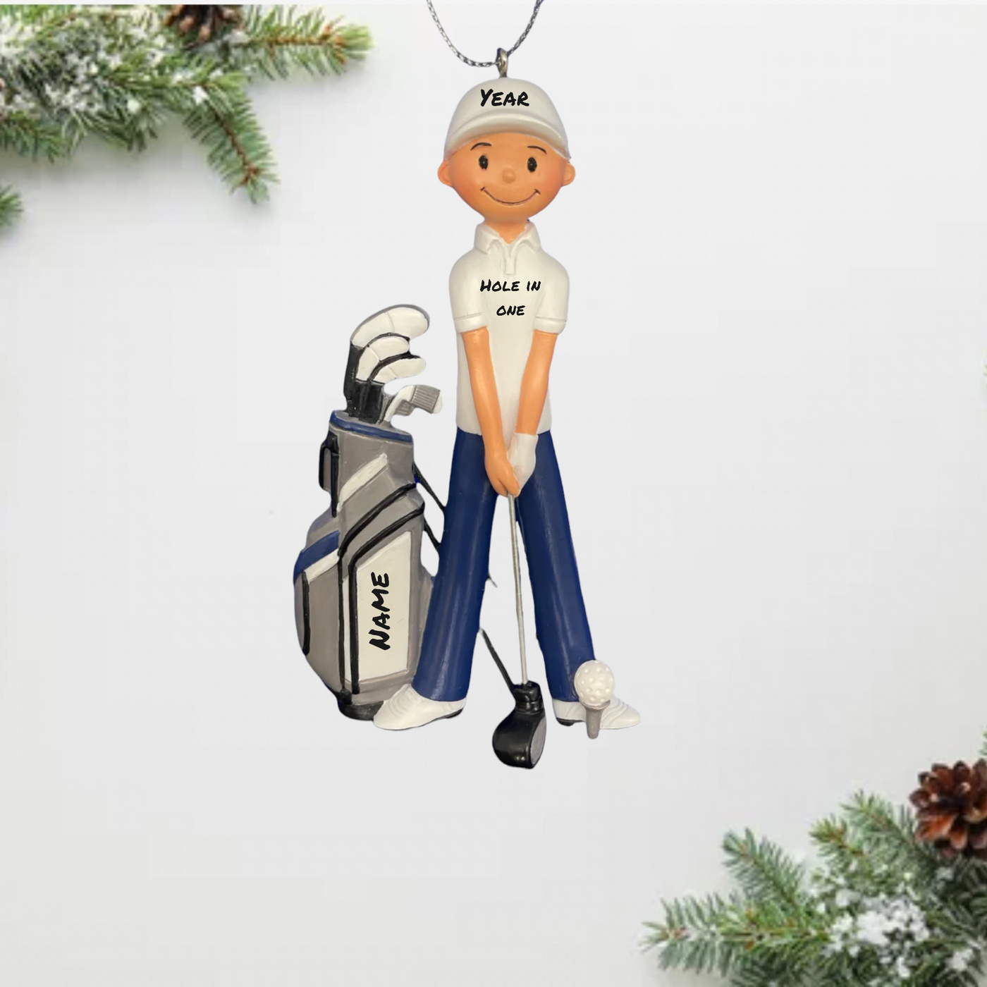 Personalized Golfer Christmas Ornament