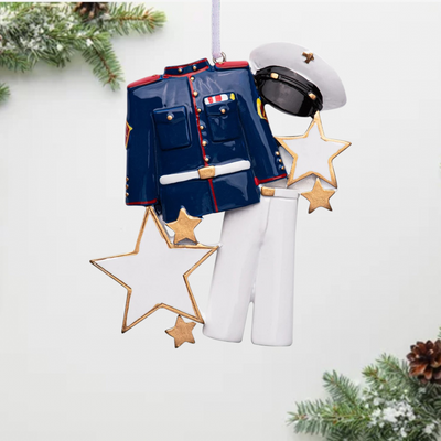 Personalized Marine Corps Uniform Christmas Ornament