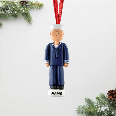 Personalized Navy Sailor Christmas Ornament