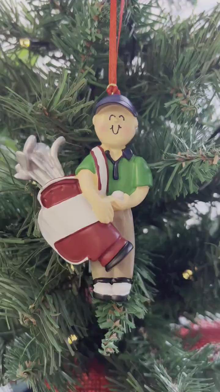 Personalized Golfer Christmas Ornament