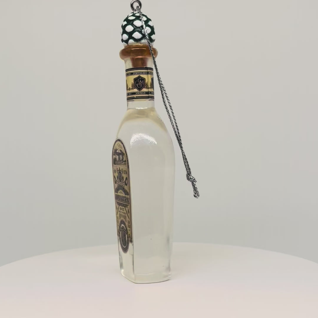 Fortaleza Tequila Christmas Ornament – Resin Bottle Holiday Decoration