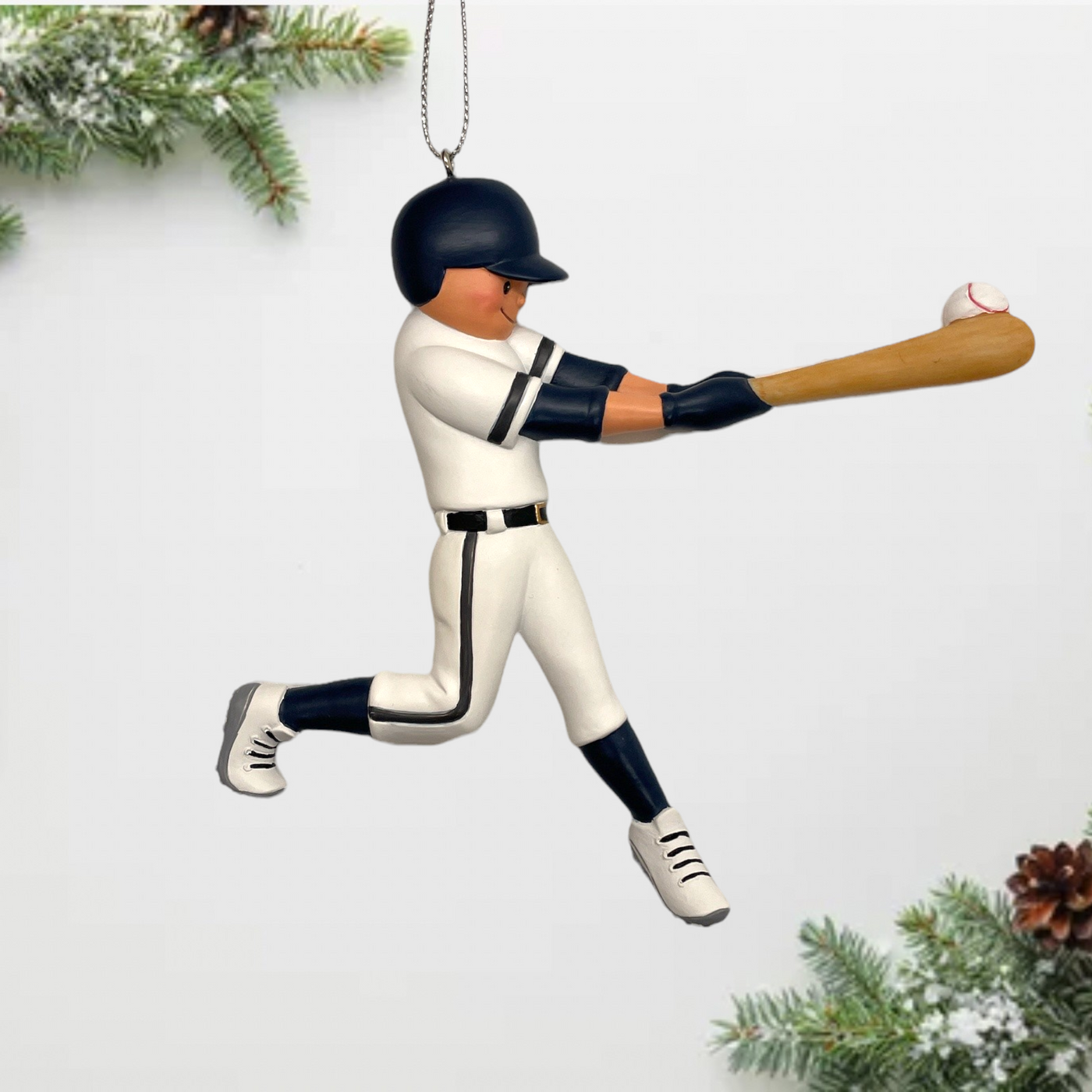 Personalized Baseball Player Ornament | Navy Uniform