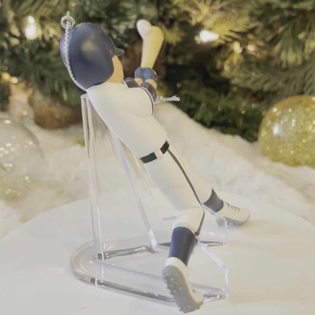 Personalized Baseball Player Ornament | Navy Uniform