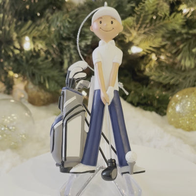 Personalized Golfer Christmas Ornament