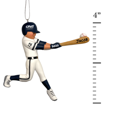 Personalized Baseball Player Ornament | Navy Uniform