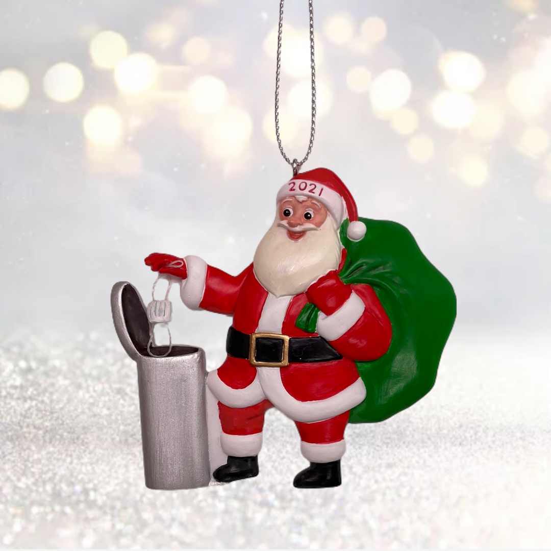 PETSBURG 3D kerstboom decoraties, Quarantaine Santa Ornamenten Xmas